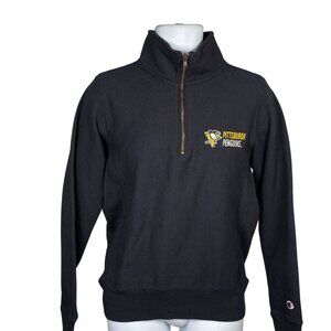 Champion Reverse Weave Pittsburgh Penguins 1/4 Zip Sweatshirt Mens M Pullover